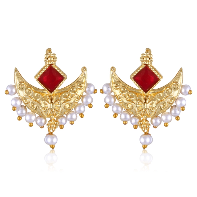 Alloy Gold Plated Earrings for Women (Gold, Set of 1)