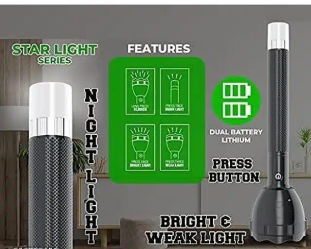 Rechargeable LED Torch Light (Multicolor)