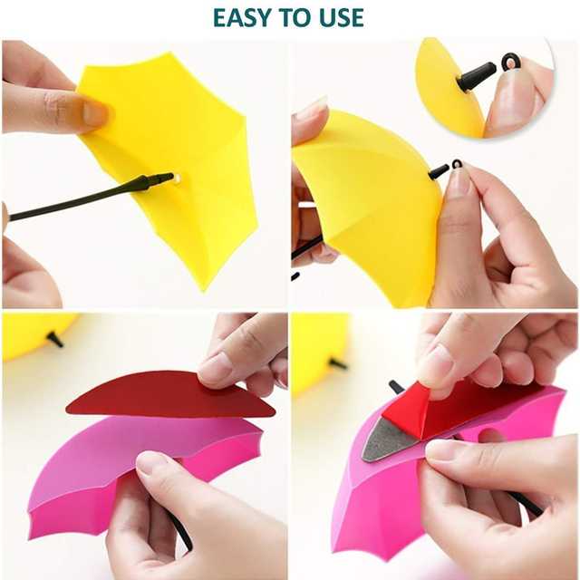 Pinak Plastic Umbrella Key Hat Wall Multipurpose Holder Hanger Hooks (Pack Of 12, Multicolour) (PS-207)