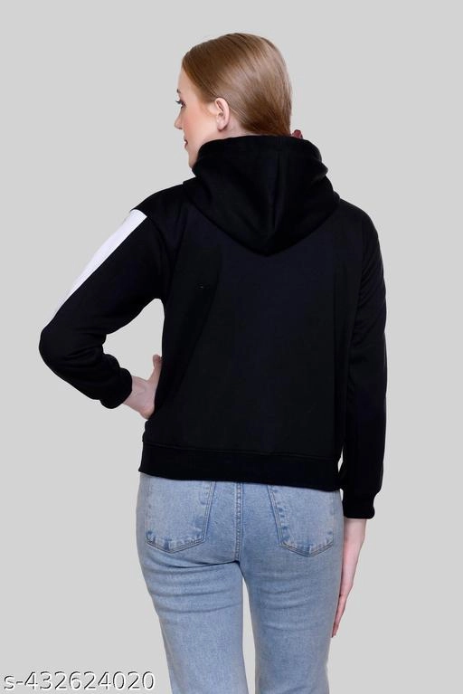 Fleece Hooded Jackets for Women (Black, S)