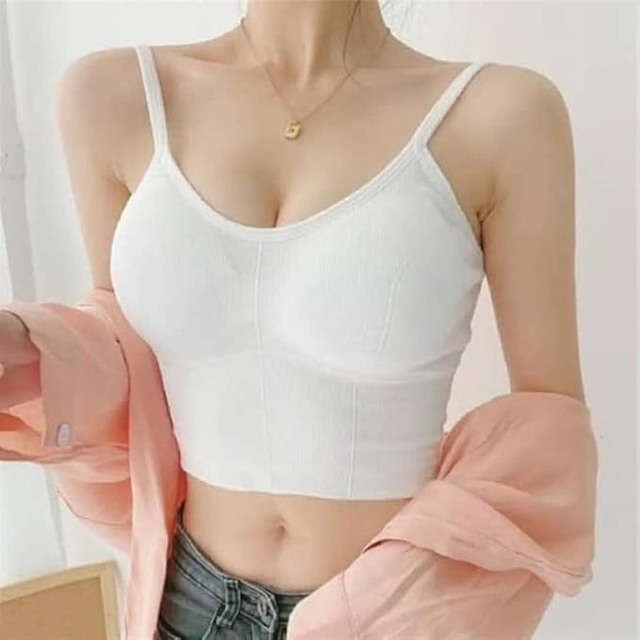 Cotton Padded Bra for Women (White, Free Size)