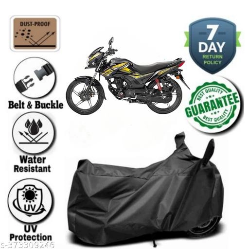 Polyester Waterproof Cover for Motorcycle (Black)