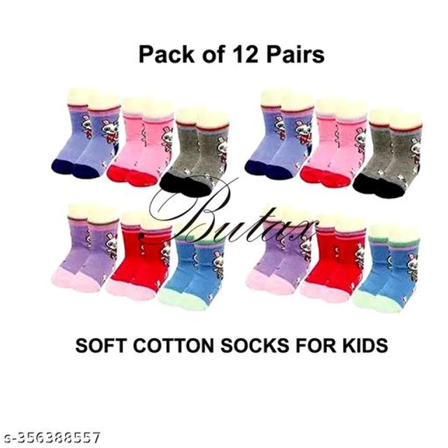 Socks for Kids (Multicolor, 0-3 Months) (Set of 12)