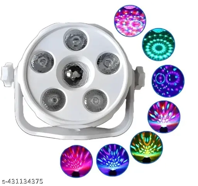 6 LED RGB Multi Color Images Reflection Multi Color Mixing Light for Disco/Party/DJ Club/Diwali/Birthday (Pack of 1)