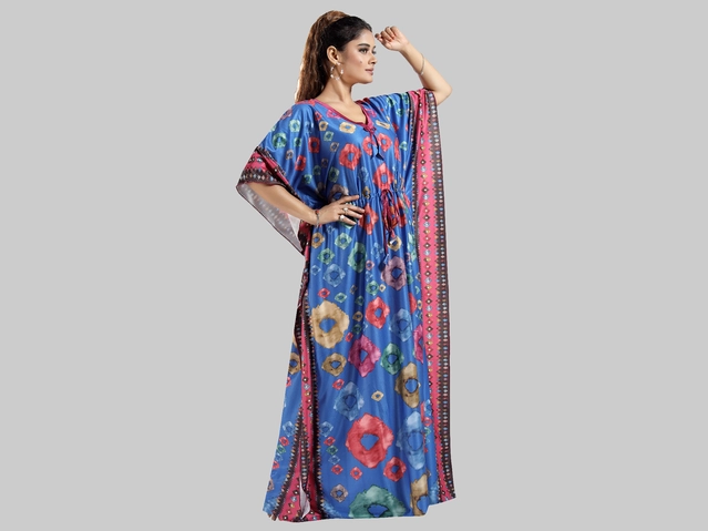 Satin Printed Nightdress for Women (Multicolor, Free size)