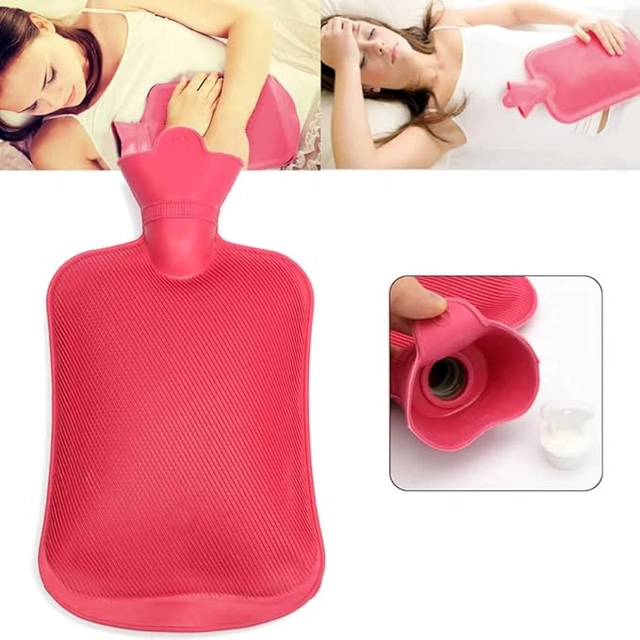 Rubber Hot Water Bag for Pain Relief (Multicolor, 2 L) (Pack of 2)