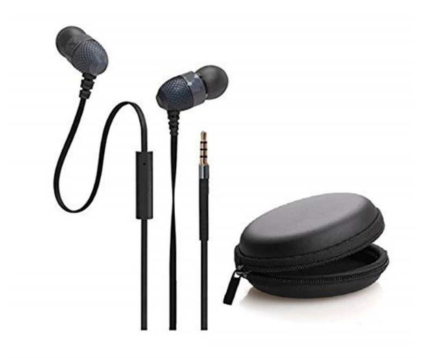 Plastic Headphones with Microphone (Black)