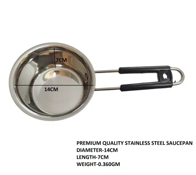 Aluminium Kadhai with Stainless Steel Saucepan (Silver, Set of 2)