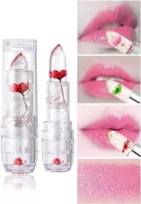 Waterproof Jelly Flower Transparent Color Changing Lipsticks (Multicolor, Pack of 6)