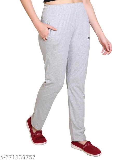 Cotton Blend Pyjama for Women (Grey, M)