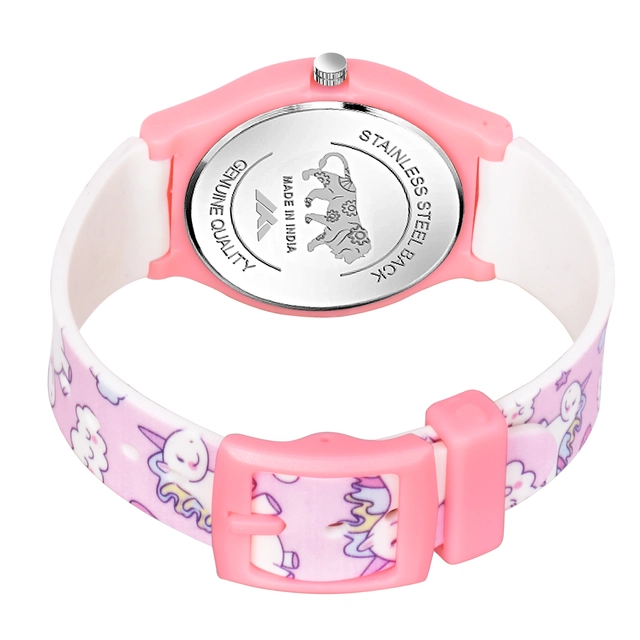 LORETTA Silicone Straps Analog Watch for Kids (Pink)