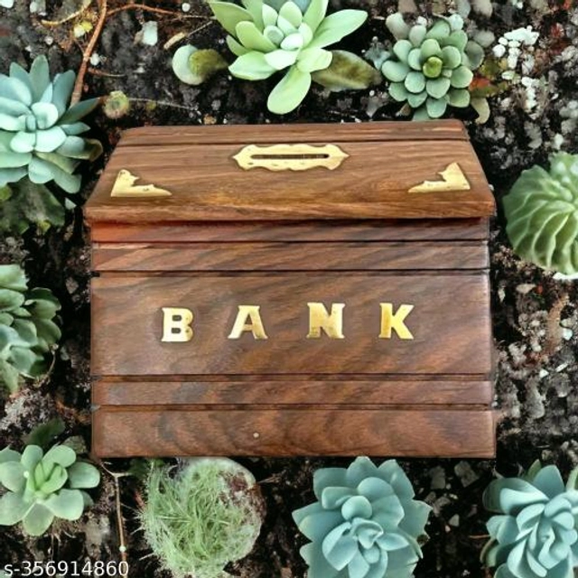 Wooden Money Bank (Brown)