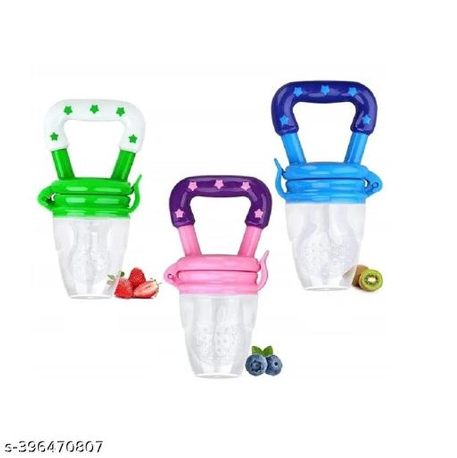 Teether with Fruit Nibbler for Baby (Multicolor, Set of 2)