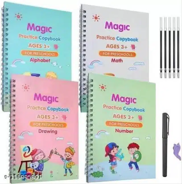 Exercise Books for Kids (Pack of 4, Multicolor)