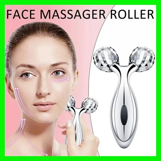 3D Face Massage Roller (Silver)