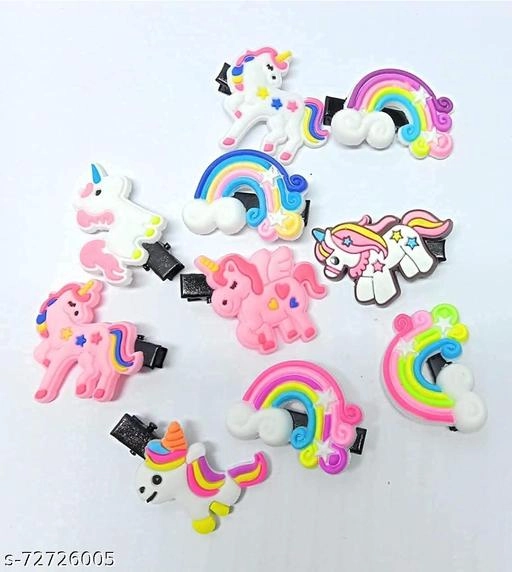 Rubber Hair Clips for Girls (Multicolor, Pack of 10)