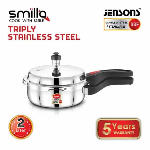 Jensons Smilla ट्रिप्ली 18/10 फ़ूड ग्रेड स्टेनलेस स्टील 2 Ltr प्रेशर Pan-