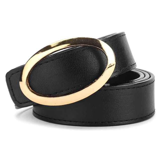 Artificial leather Belt for Women (Black, Free Size)