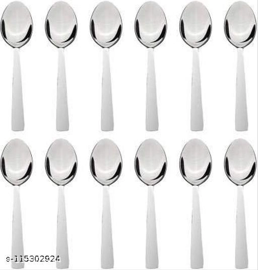 Stainless Steel Spoons (Silver, Pack of 12)