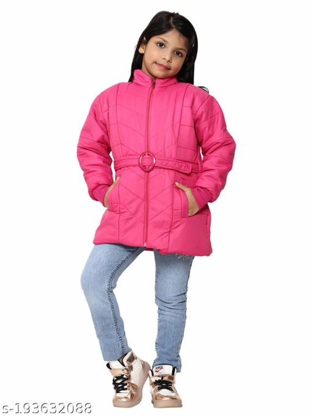 Polyester Jacket for Girls (Pink, 18-24 Months)