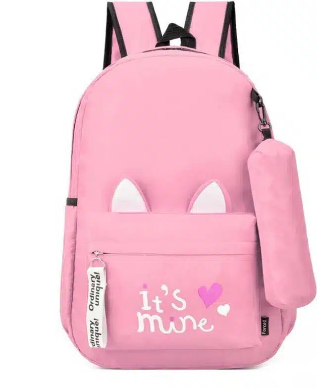 Polyester School Bag for Kids (Pink)