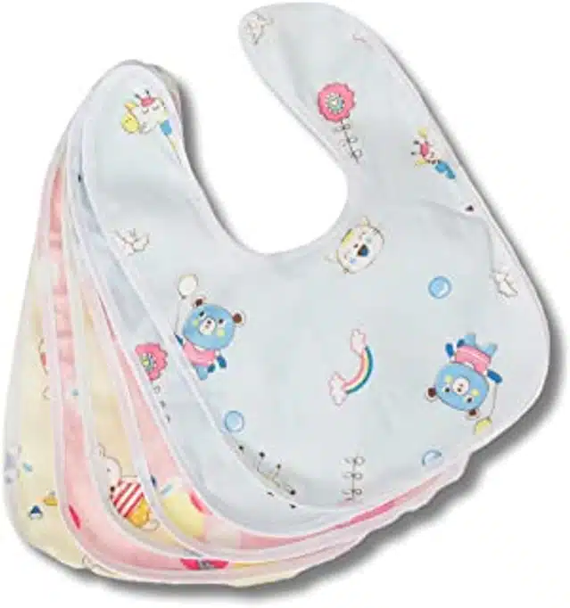 Cotton Printed Feeding Bibs (Multicolor, Pack of 6)