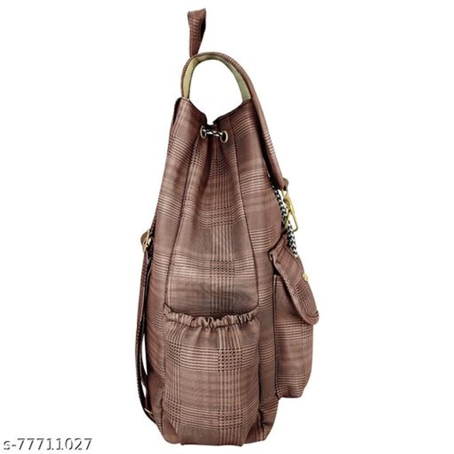 PU Backpack for Women (Brown)