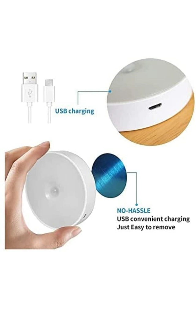 Immutable Motion Sensor Light for Home with USB Charging Wireless Self Adhesive LED Night Light Rechargeable Body Sensor Wall Light for Hallway, Wardrobe, Bedroom, Bathroom Night Lamp  (3.35 cm, White, Pack of 1 )