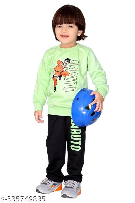 Cotton Blend Printed Clothing Set for Boys (Mint Green & Black, 6-12 Months)