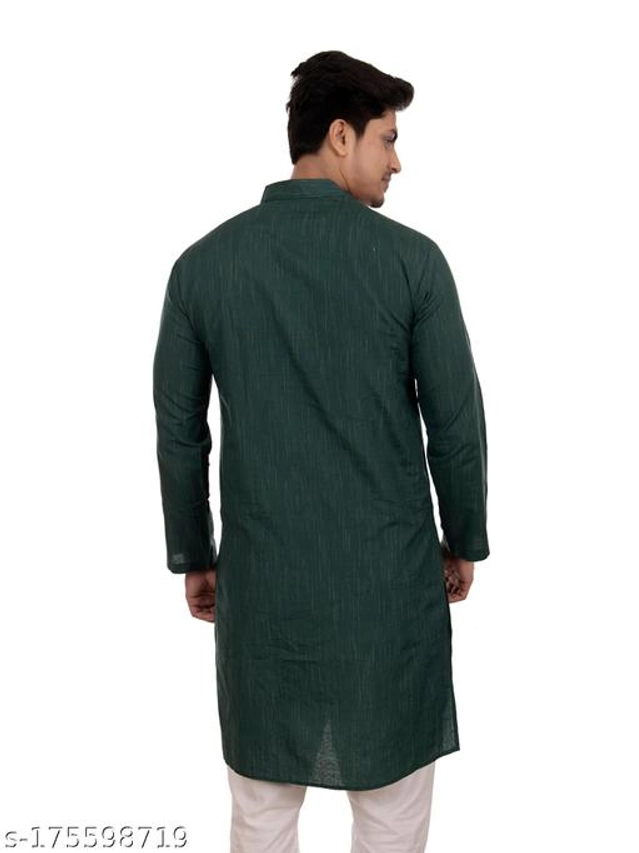 Cotton Blend Kurta for Men (Green, M)