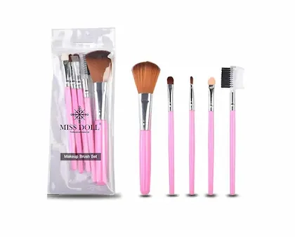 Combo of Eyeshadow Palette with 5 Pcs Makeup Brushes (Multicolor, Set of 2)