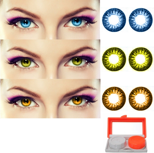 Colored Zero Power Contact Lenses for Men & Women (Multicolor, 8.6 mm) (Pack of 3)