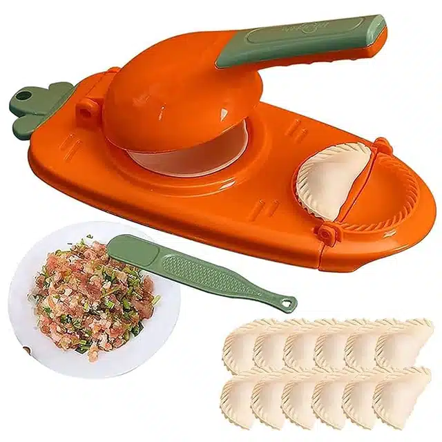 Plastic 2 in 1 Dumpling Maker Machine (Multicolor)