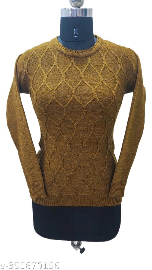 Woolen Solid Top for Women (Mustard, Free Size)