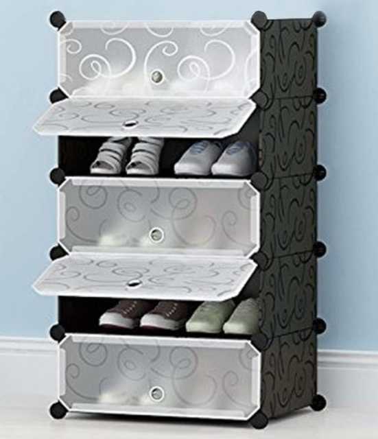 Saykhus 5 Shelves Plastic Shoe Rack (Grey) (SG-56)