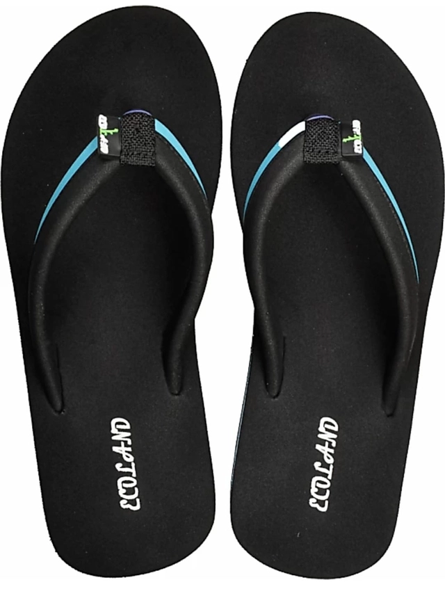 Slippers for Women (Aqua Blue & Black, 4)