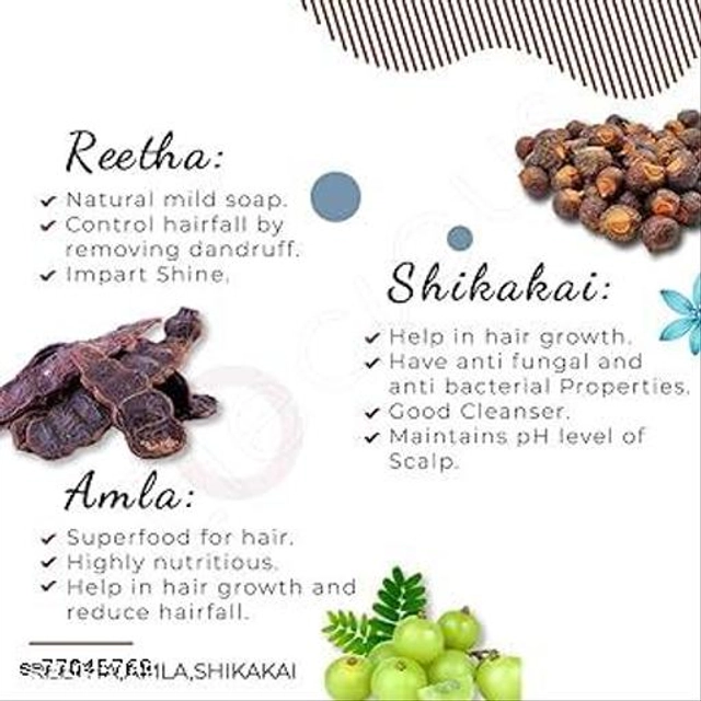 Trustmart Natural Amla, Henna, Brahmi, Hibiscus, Bhringraj, Reetha, Shikakai & Aloevera Hair Care Powder (50 g, Pack of 8)