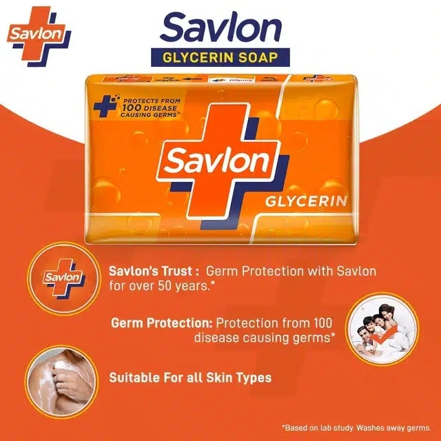 Savlon Glycerine Soap 40 g (Pack of 4X3 Pc) =12Pcs)