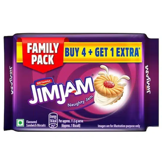 Britannia Treat Jim Jam Biscuit 5X 92 g (Buy 4 Get 1 Free)