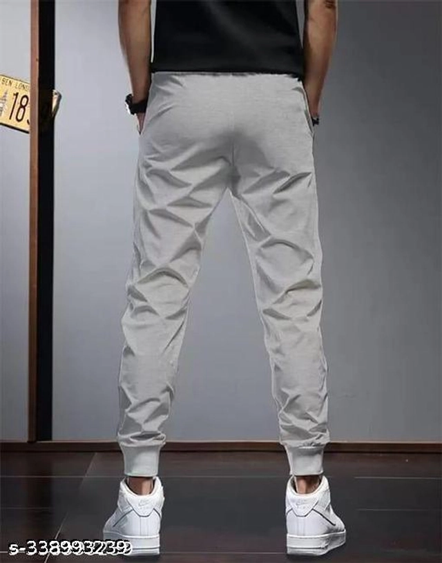 Cotton Trackpants for Boys (Grey, 10-11 Years)