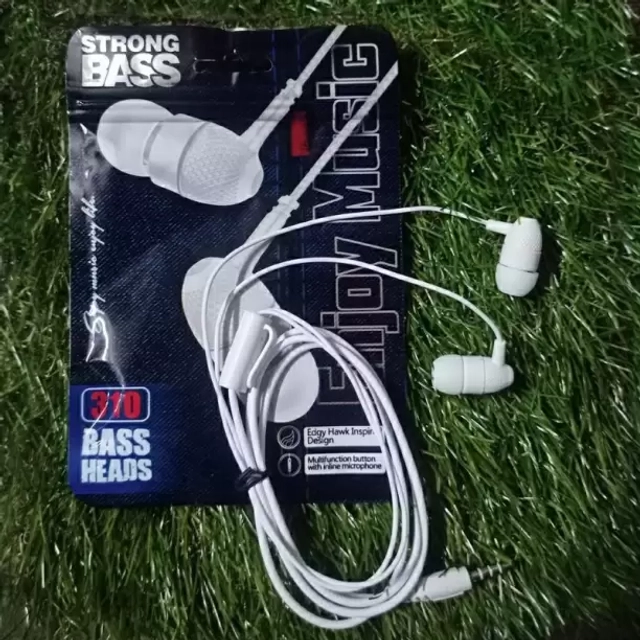 Plastic Headphones with Microphone (White)