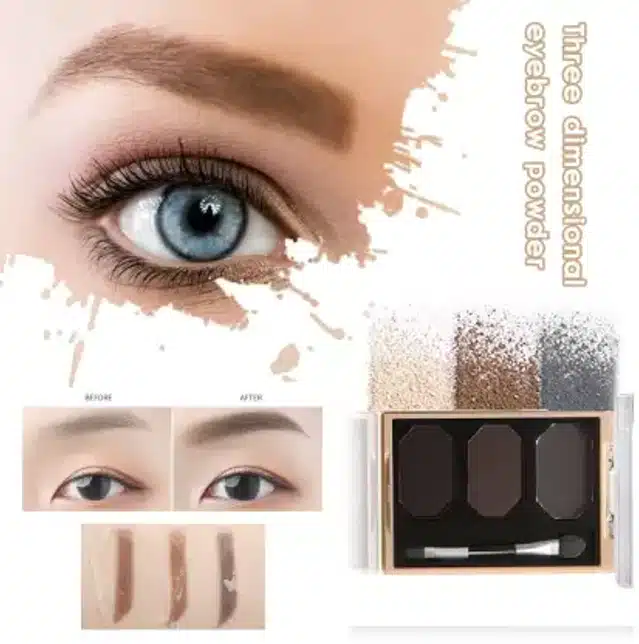 Instant Eyebrow Powder Palette with Brush (Multicolor, 9 g)