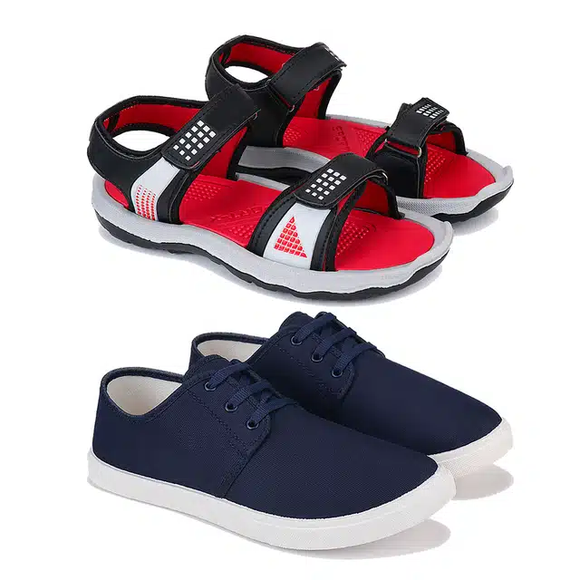 Combo of Sandals & Casual Shoes for Men (Pack of 2) (Multicolor, 7)