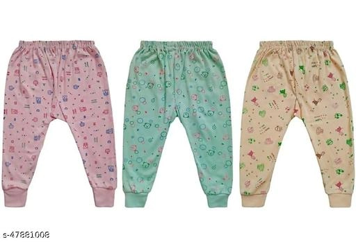 Polycotton Pyjamas for Kids (Multicolor, 0-3 Months) (Pack of 3)