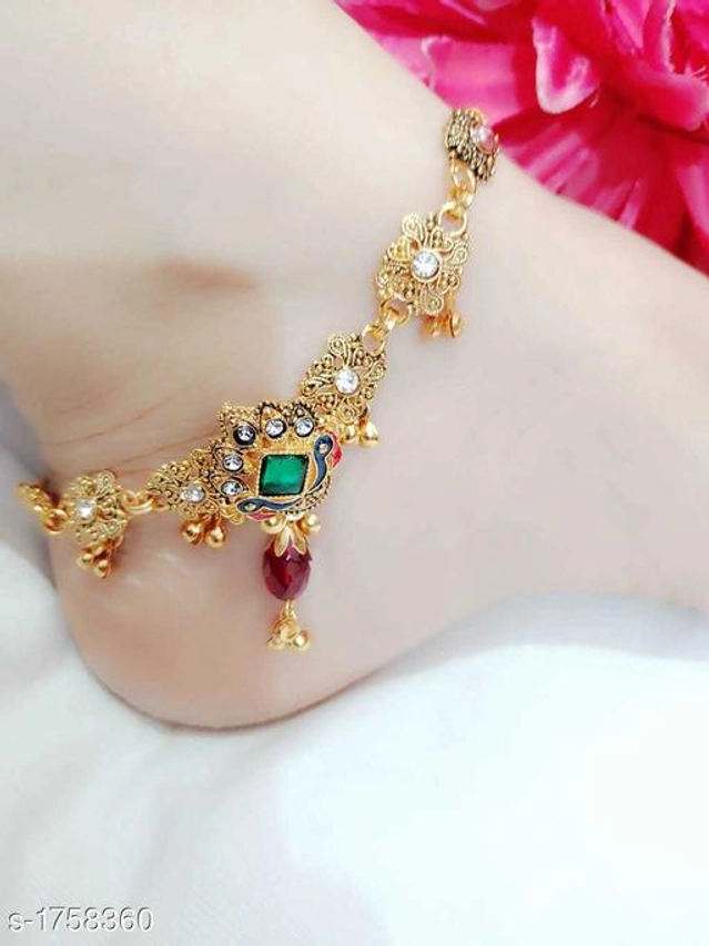 Alloy Anklets for Women (Multicolor, Set of 1)