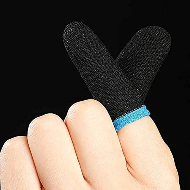 Fiber Anti-Slip Thumb Sleeves (Black & Blue, Set of 2)