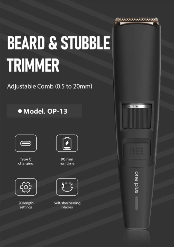 One Plus OP 13 Trimmer 120 min Runtime 20 Length Settings (Black)