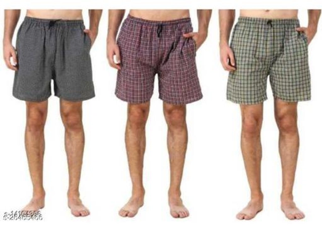 Cotton Shorts for Mens (Multicolor, 28) (Pack of 3)