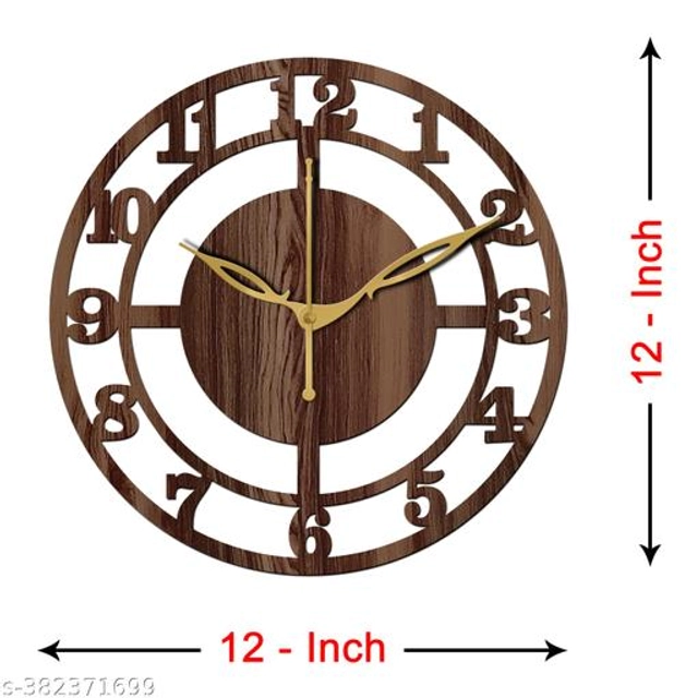 Wooden Wall Clock (Brown)