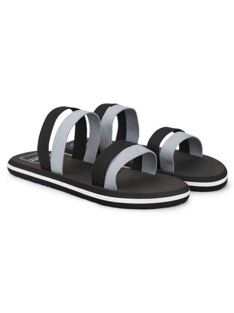 Men's Sandal (Black & Grey, 6) (A-198)